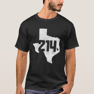 Dallas County 214 Area Code Texas Sate Map Pride 2 T-Shirt
