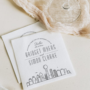 Dallas Deco Skyline   Wedding Event Napkins