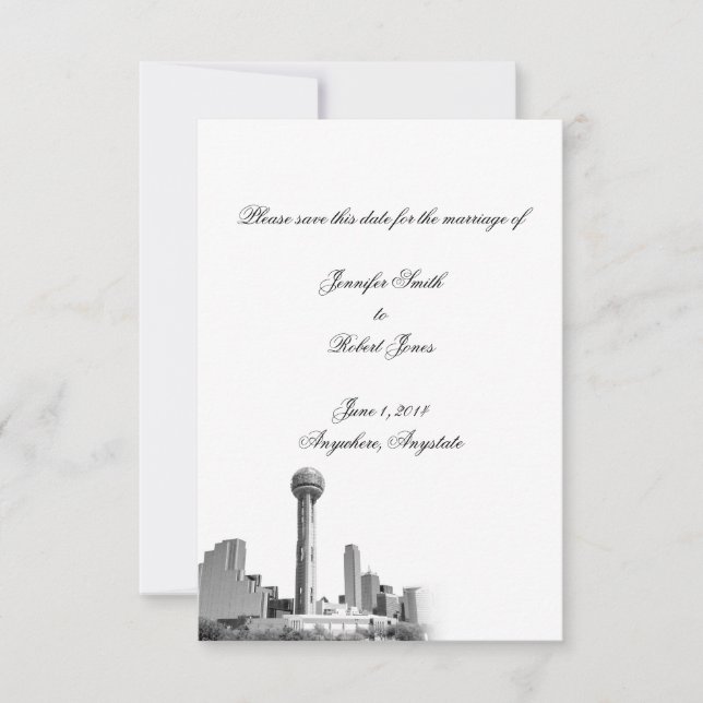 Dallas Destination Wedding Save the Date (Front)
