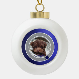Dallas Dog Fan Customisable Ceramic Ball Christmas Ornament