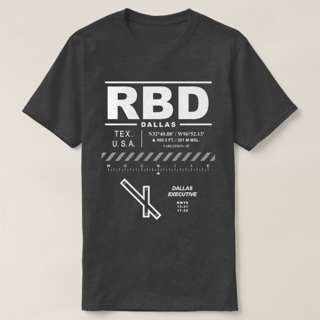 Dallas Executive Airport RBD T-Shirt (Design Front)