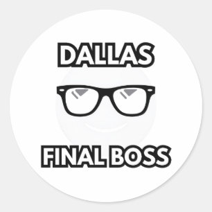 Dallas Final Boss Cool Emoji Classic Round Sticker