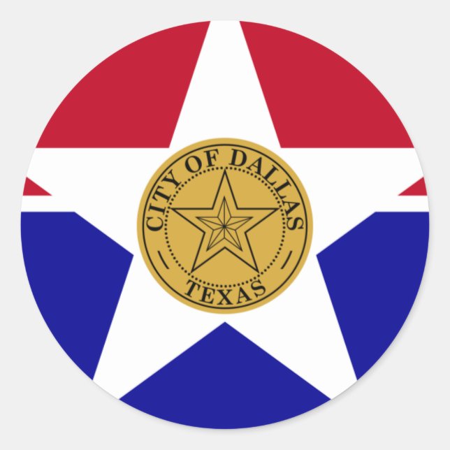 Dallas Flag Classic Round Sticker (Front)
