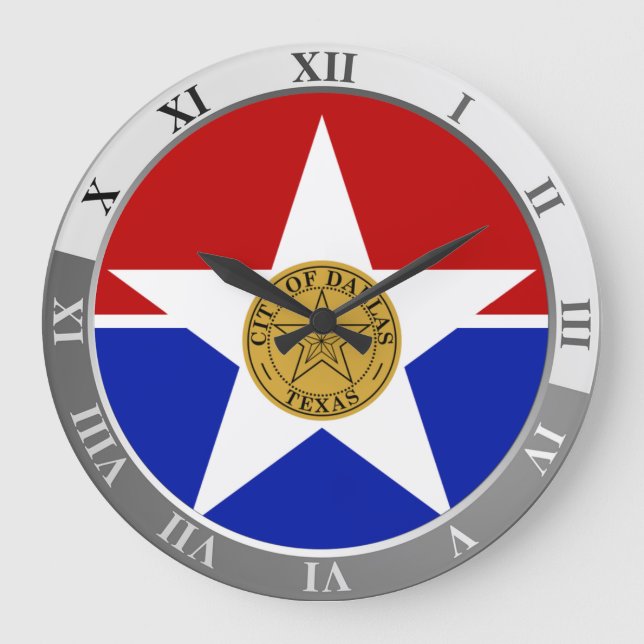 Dallas flag Large Clock (Front)