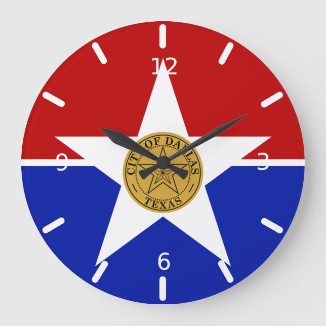 Dallas flag Large Clock (Front)