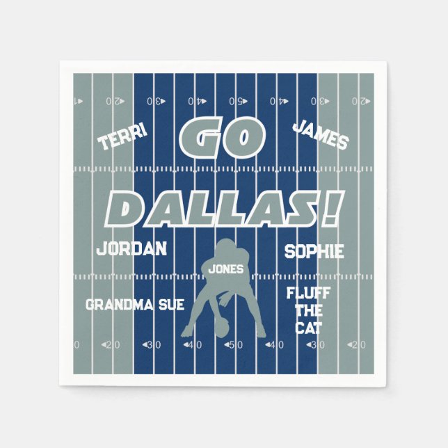 Dallas Football Family Paper Napkin (Front)