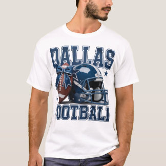 Dallas Football Fan Gift - Helmet & Ball with Bow T-Shirt