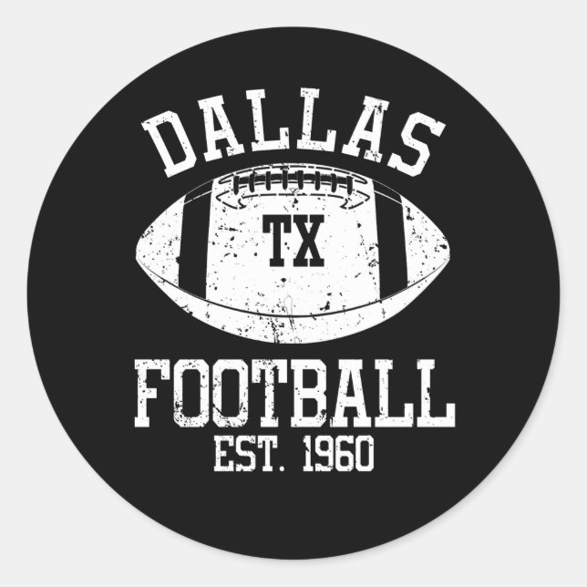 Dallas Football Fan Gift Present Idea Classic Round Sticker (Front)