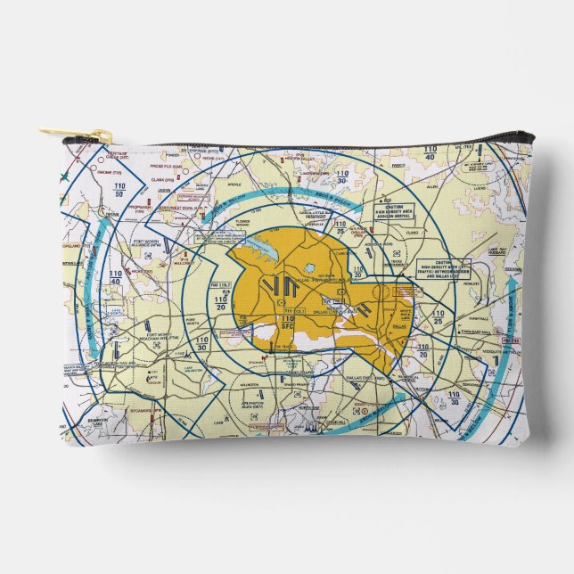 Dallas - Ft. Worth Flyway Chart  Accessory Pouch (Front)