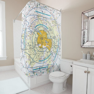Dallas - Ft. Worth Flyway Chart Shower Curtain