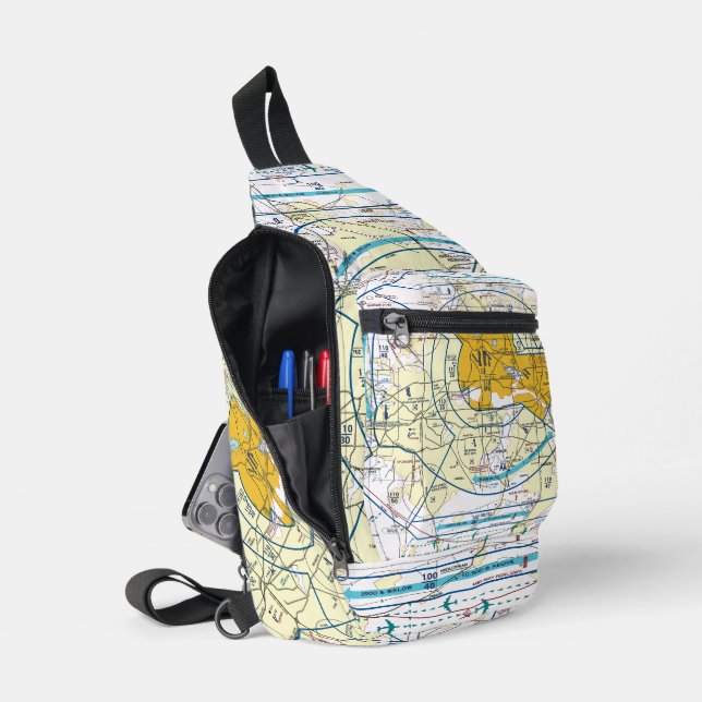 Dallas - Ft. Worth Flyway Chart  Sling Bag (Open)