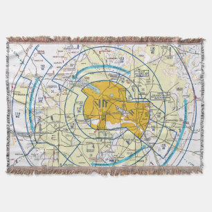 Dallas Ft. Worth Flyway Chart Throw Blanket