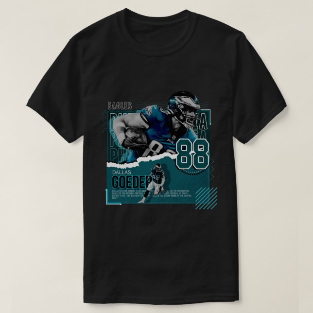 Dallas Goedert Football Paper Poster Eagles  T-Shirt (Design Front)