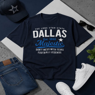 Dallas Majestic Football Inspired Graphic T-Shirt
