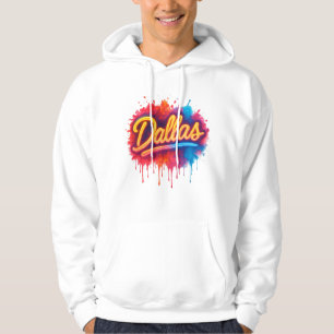 Dallas Neon Street Art Splash – Retro Vibrant City Hoodie