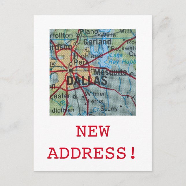 Dallas New Address announcement Postcard (Front)