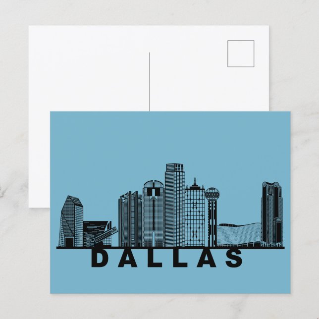 Dallas Postcard – Iconic Skyline Silhouette  (Front/Back)