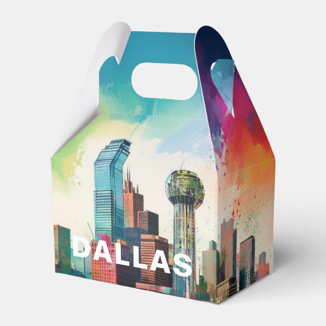 Dallas Skyline Abstract Art Favour Box (Front Side)