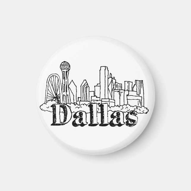 Dallas Skyline Art Design Dallas Skyline Design Magnet (Front)