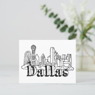Dallas Skyline Art Design Dallas Skyline Design Postcard