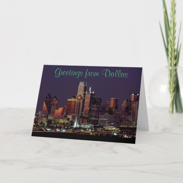 Dallas Skyline at Night Card (Front)