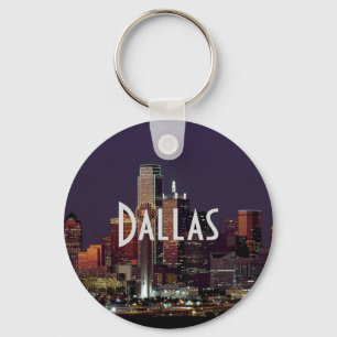 Dallas Skyline at Night Key Ring