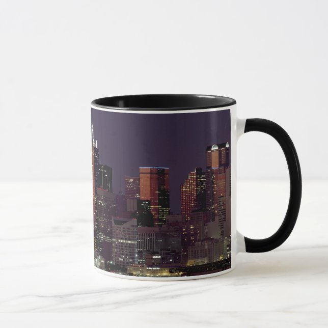 Dallas Skyline at Night Mug (Right)