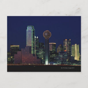 Dallas Skyline at Night Postcard