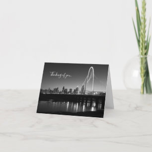 Dallas Skyline Dawn Grayscale Thinking Of You Card