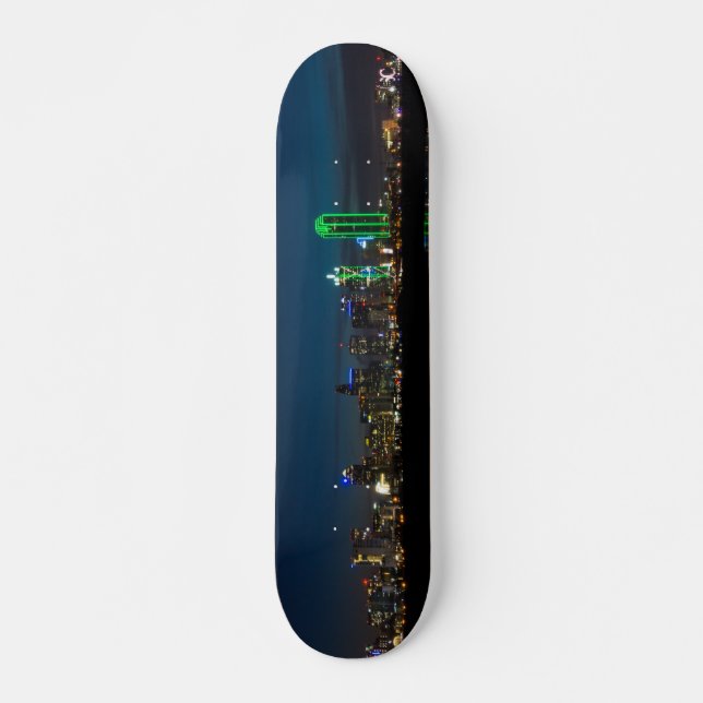 Dallas Skyline Dawn Pano Skateboard (Front)
