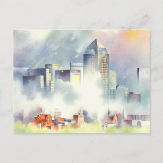 "Dallas Skyline" Dramatic Cityscape By Scot Howden Postcard