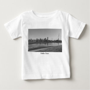 Dallas Skyline Grayscale Baby T-Shirt