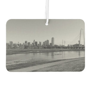Dallas Skyline Grayscale Car Air Freshener