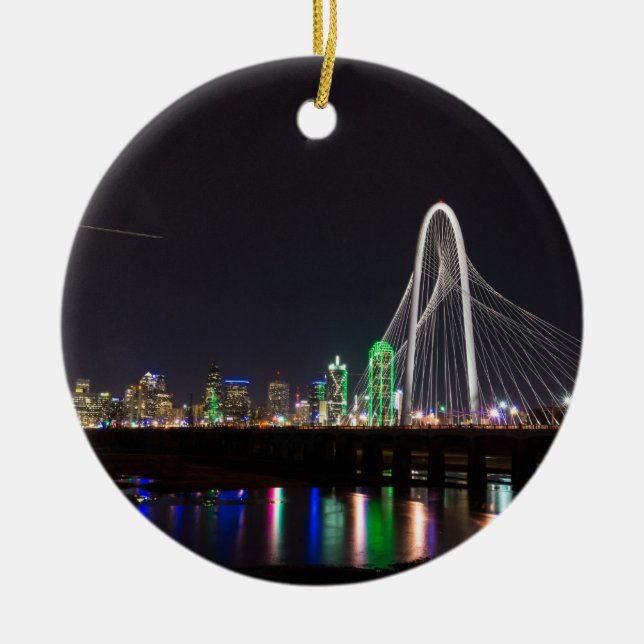 Dallas Skyline Hunt Ceramic Ornament (Front)