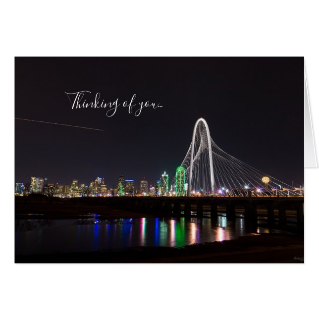 Dallas Skyline Hunt Thinking Of You Card (Front Horizontal)
