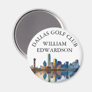 Dallas Skyline Personalised Golf Club Name Magnet