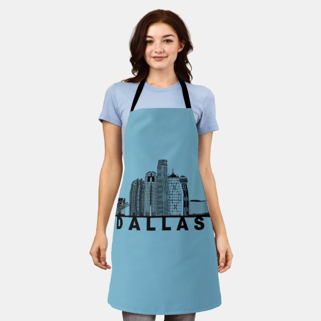 Dallas Skyline Silhouette  Apron (Worn)