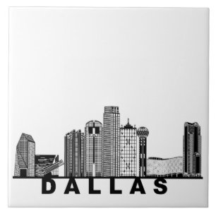 Dallas Skyline Silhouette  Ceramic Tile