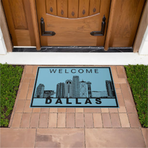 Dallas Skyline Silhouette Doormat