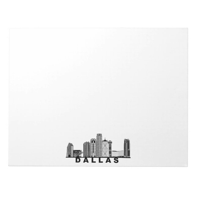 Dallas Skyline Silhouette  Notepad (Front)