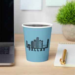 Dallas Skyline Silhouette Paper Cups