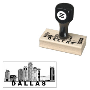 Dallas Skyline Silhouette Rubber Stamp