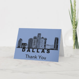 Dallas Skyline Silhouette Thank You Card