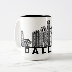 Dallas Skyline Silhouette  Two-Tone Coffee Mug