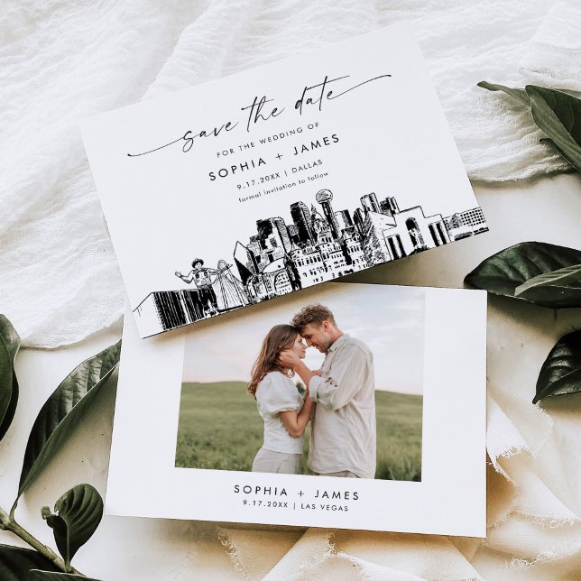 Dallas Skyline Wedding Save the Date Card (Creator Uploaded)