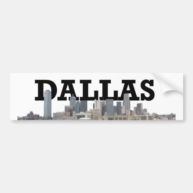 Dallas Skyline with Dallas in the Sky Bumper Sticker (Front)