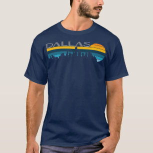 Dallas SkylineVintage Retro Sunset Dallas Cityscap T-Shirt