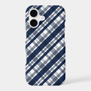Dallas Sports Fan Navy Blue Silver Plaid Striped