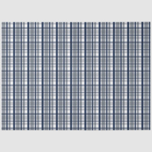 Dallas Sports Fan Silver Navy Blue Plaid Striped Tissue Paper
