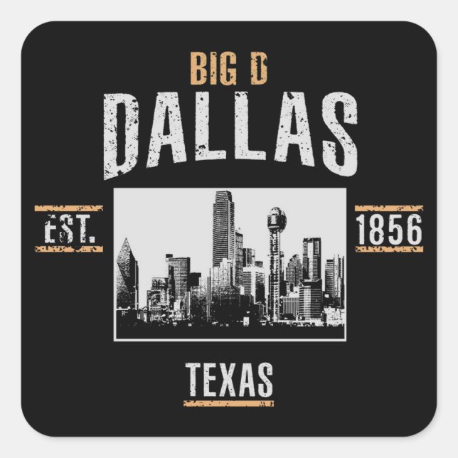 Dallas Square Sticker (Front)